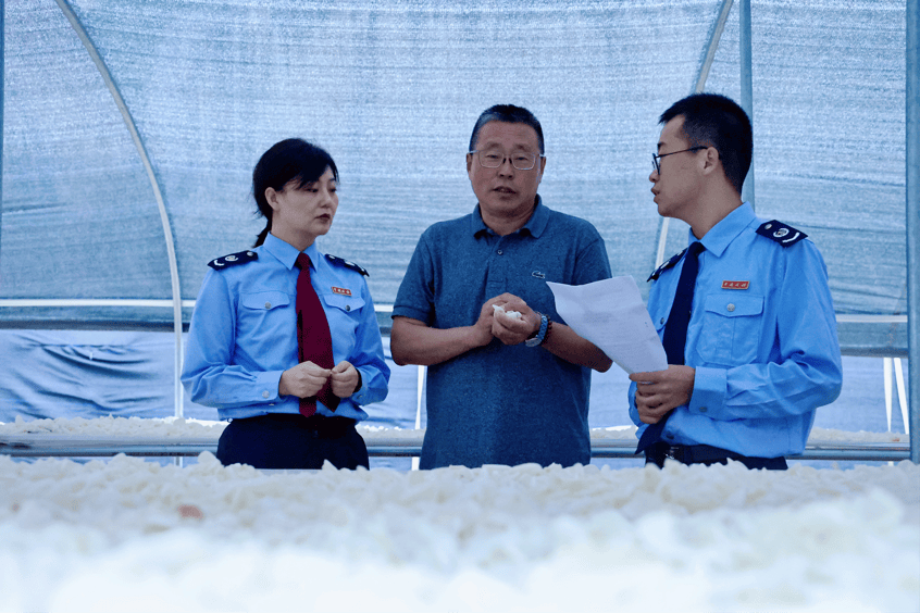 税务干部为庆阳晶晶生物科技有限公司总经理徐永久辅导相关政策据了解