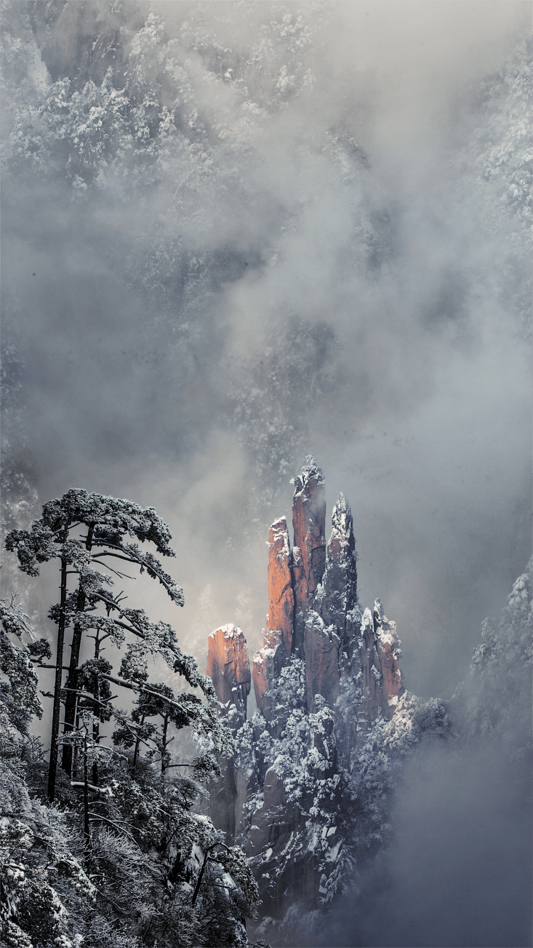 12月 冬雪黄山 下雪即走