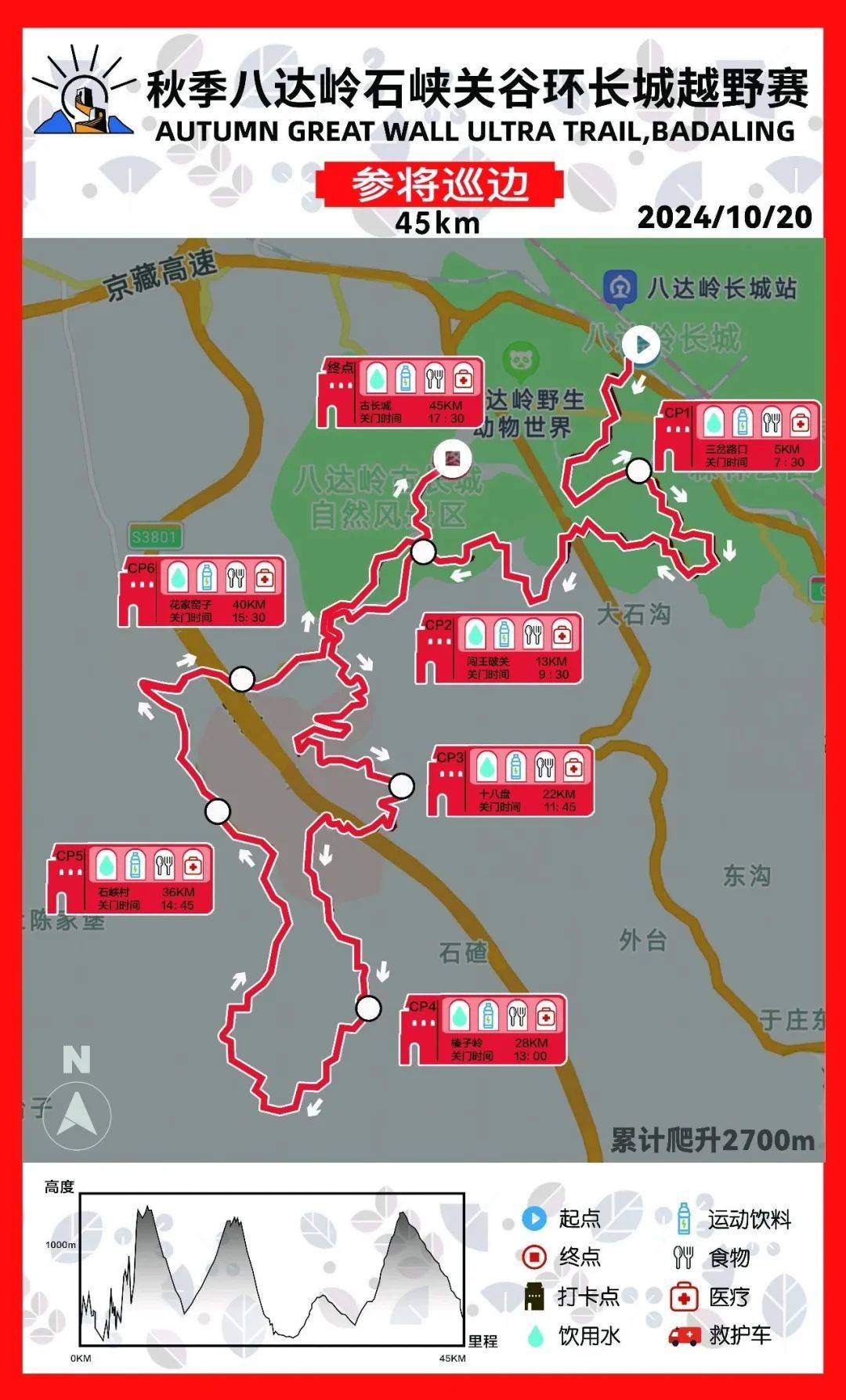 八达岭长城游览路线图图片