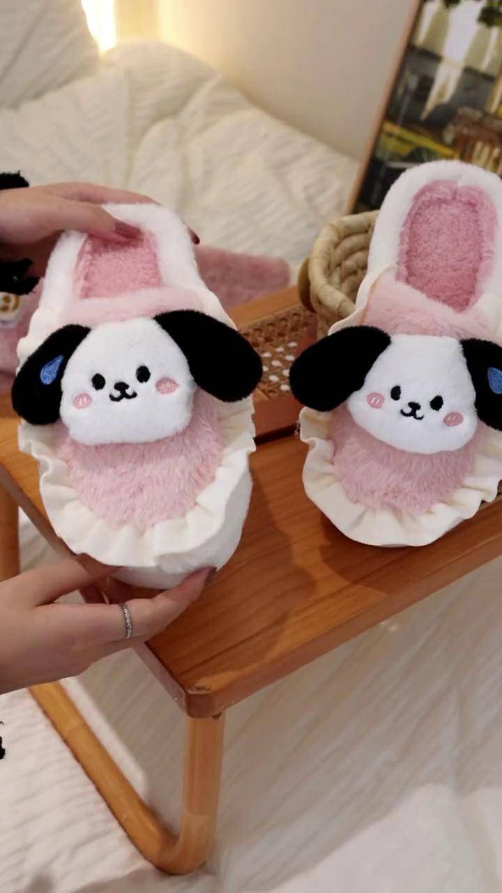 可可爱爱的小狗拖鞋,每个颜色都超好看,还是情侣款哦家居棉拖 情侣