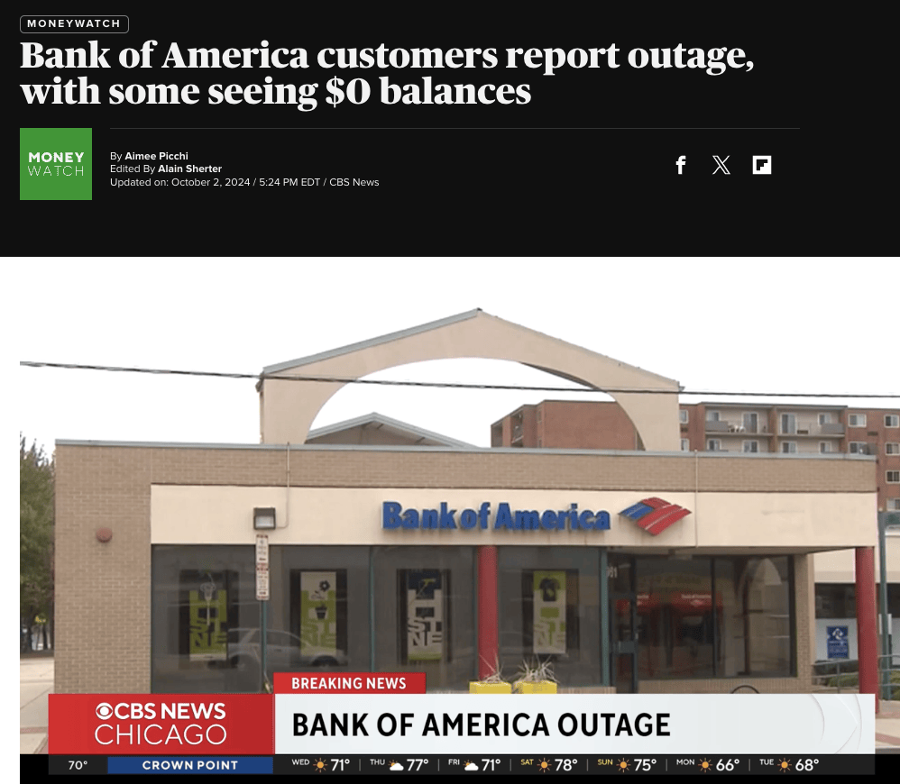 美国银行发生大范围故障，账户余额变成0！华人在内用户“深受其害”_搜狐网