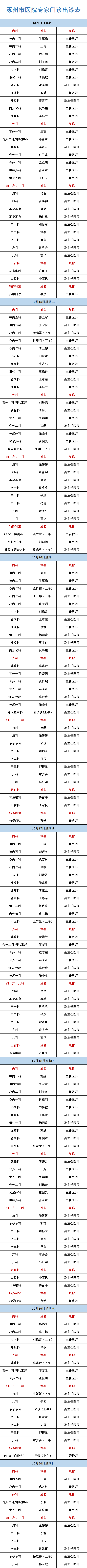 301医院专家出诊一览表图片