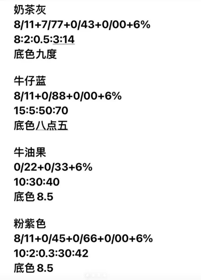 青木茶染发配方图片