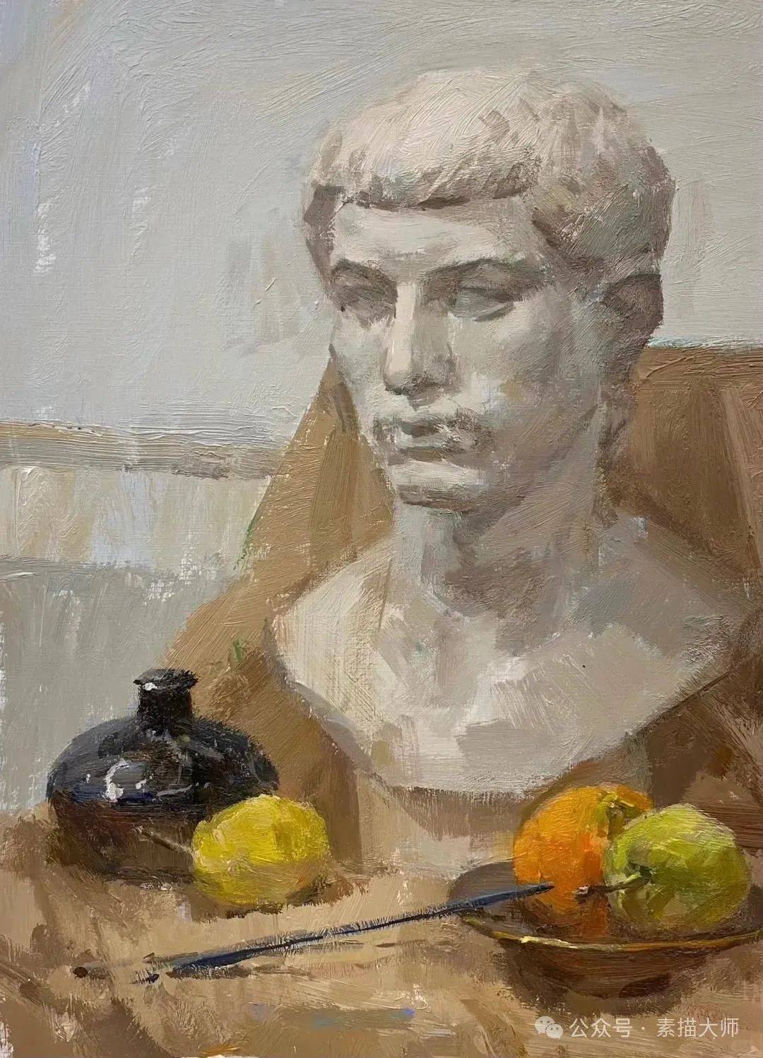 三小时色彩石膏像写生示范