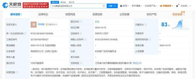 赣锋锂电在兴化成立新能源公司 注册资本5000万