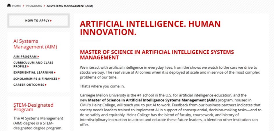 卡内基梅隆大学新增人工智能类硕士项目