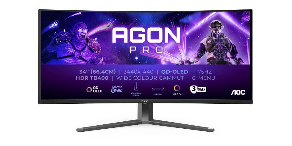 AOC 推出曲面 QD-OLED 电竞显示器 AG346UCD：3440×1440、175Hz