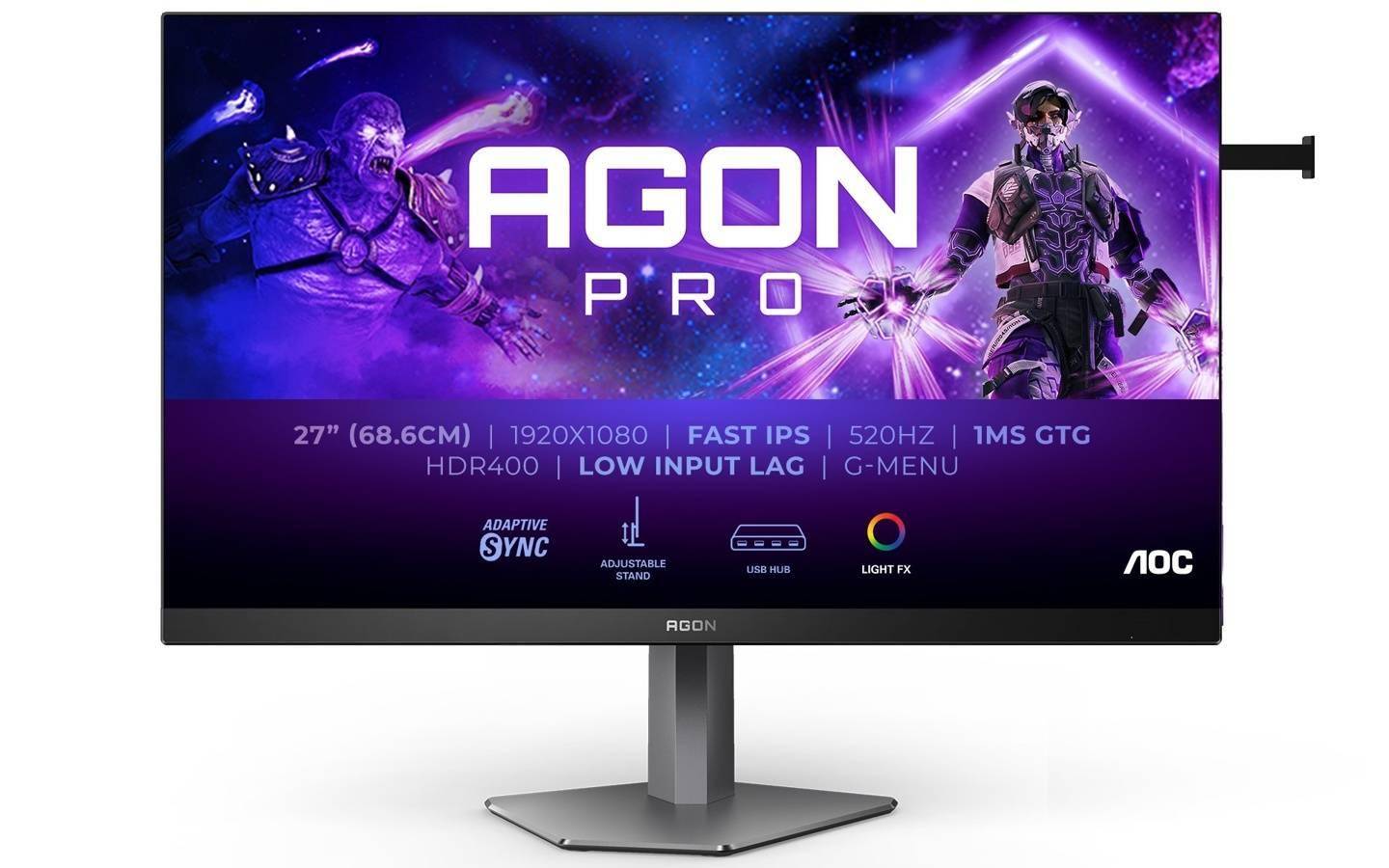 AOC 推出 Fast IPS 显示器 AG276FK：FHD 分辨率 520Hz 超高刷