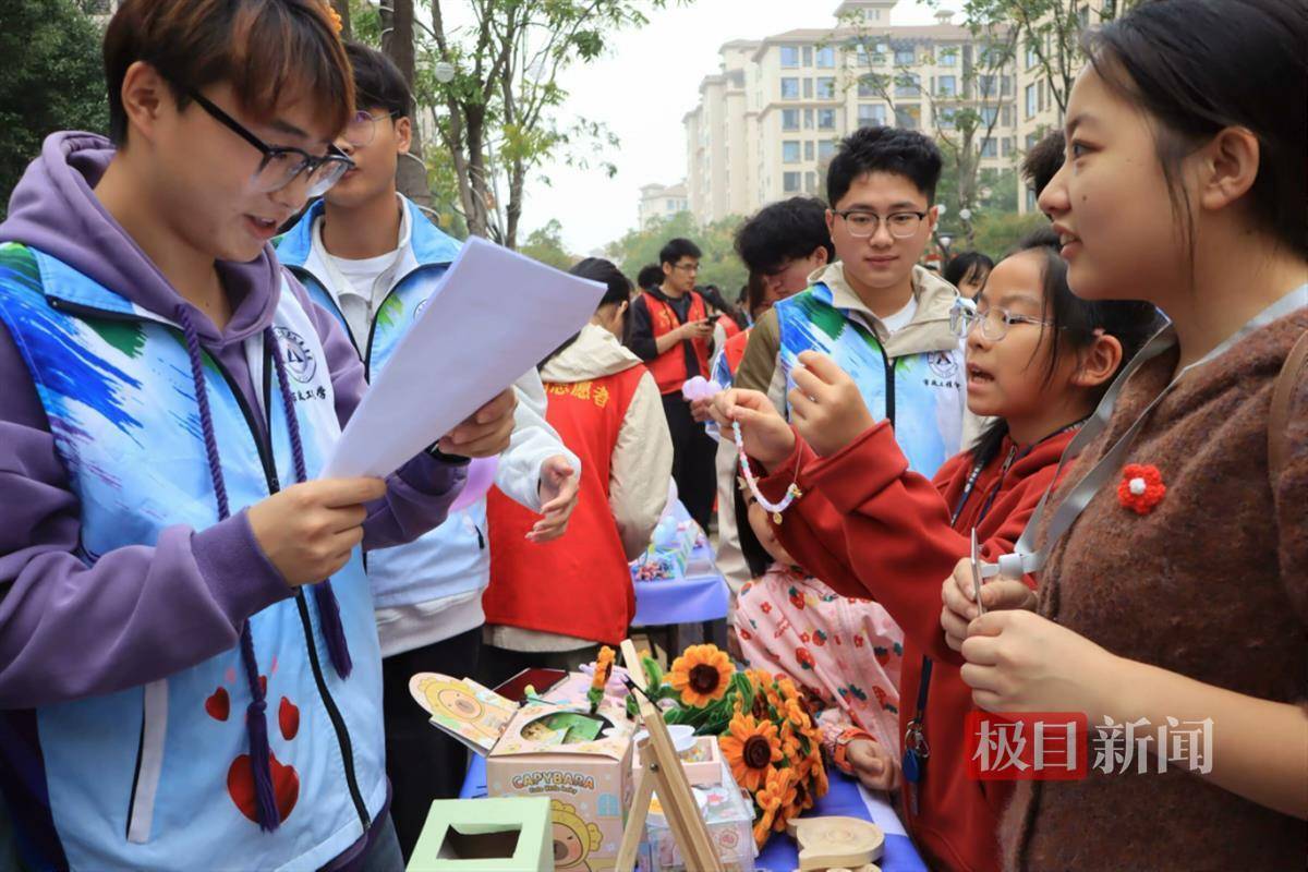 辖区13所高校学院志愿者齐集江夏藏龙社区，青春公益市集火热开市