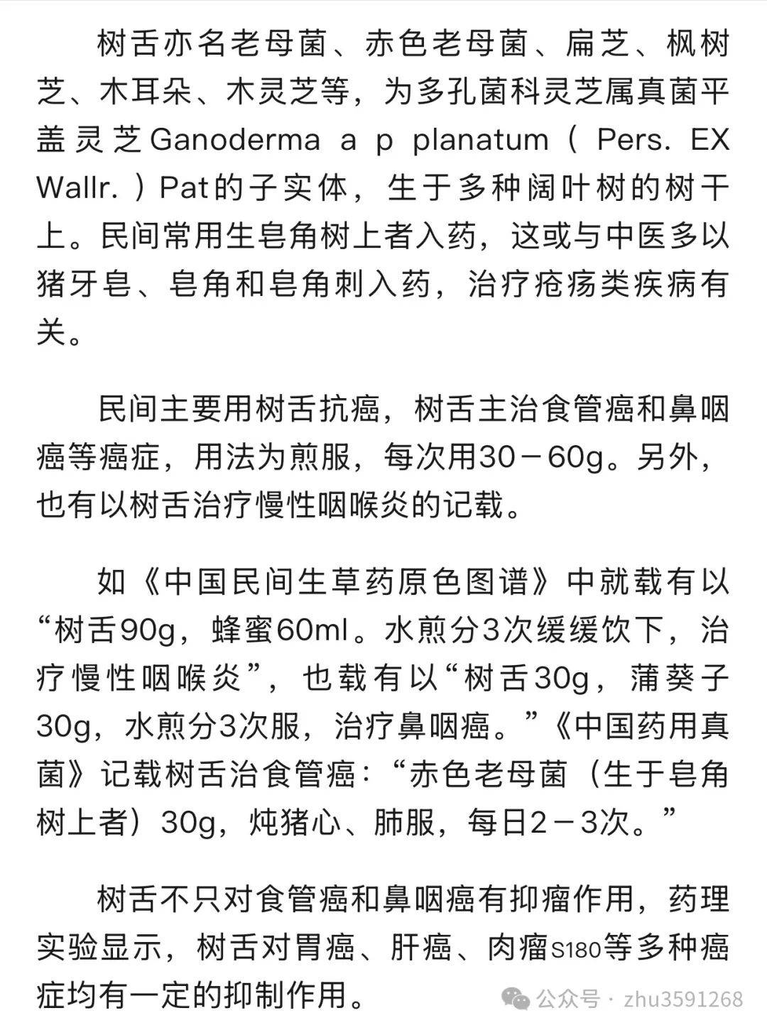 药用真菌树舌的抗癌和护肝作用及药性