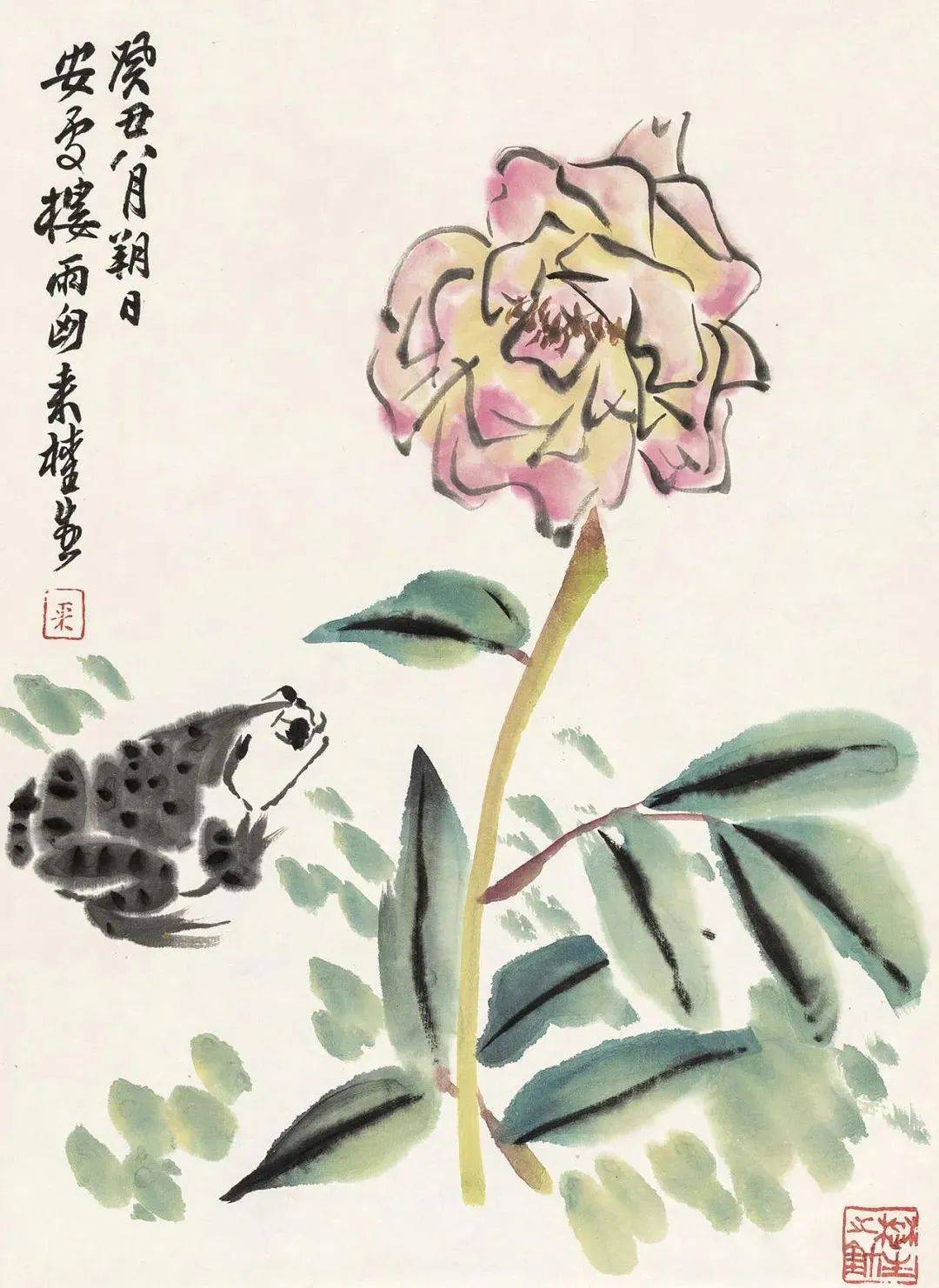 来楚生先生笔下的小青蛙,妙趣横生!