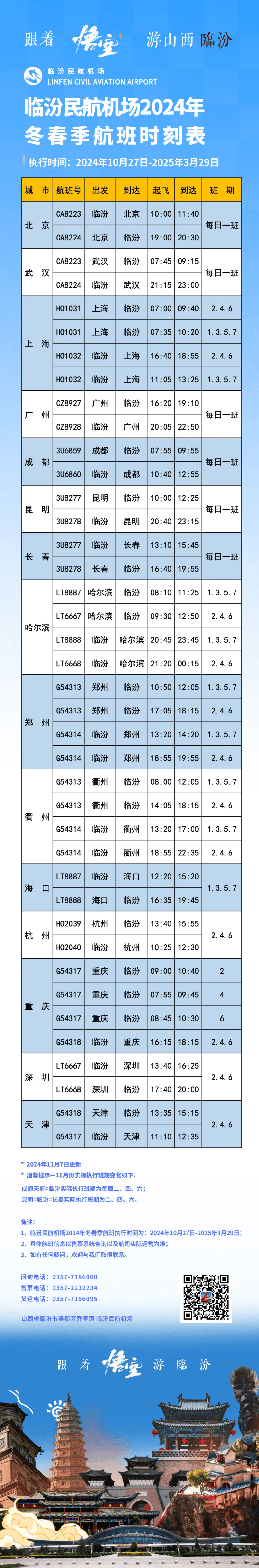 临汾乔李机场航班表图片