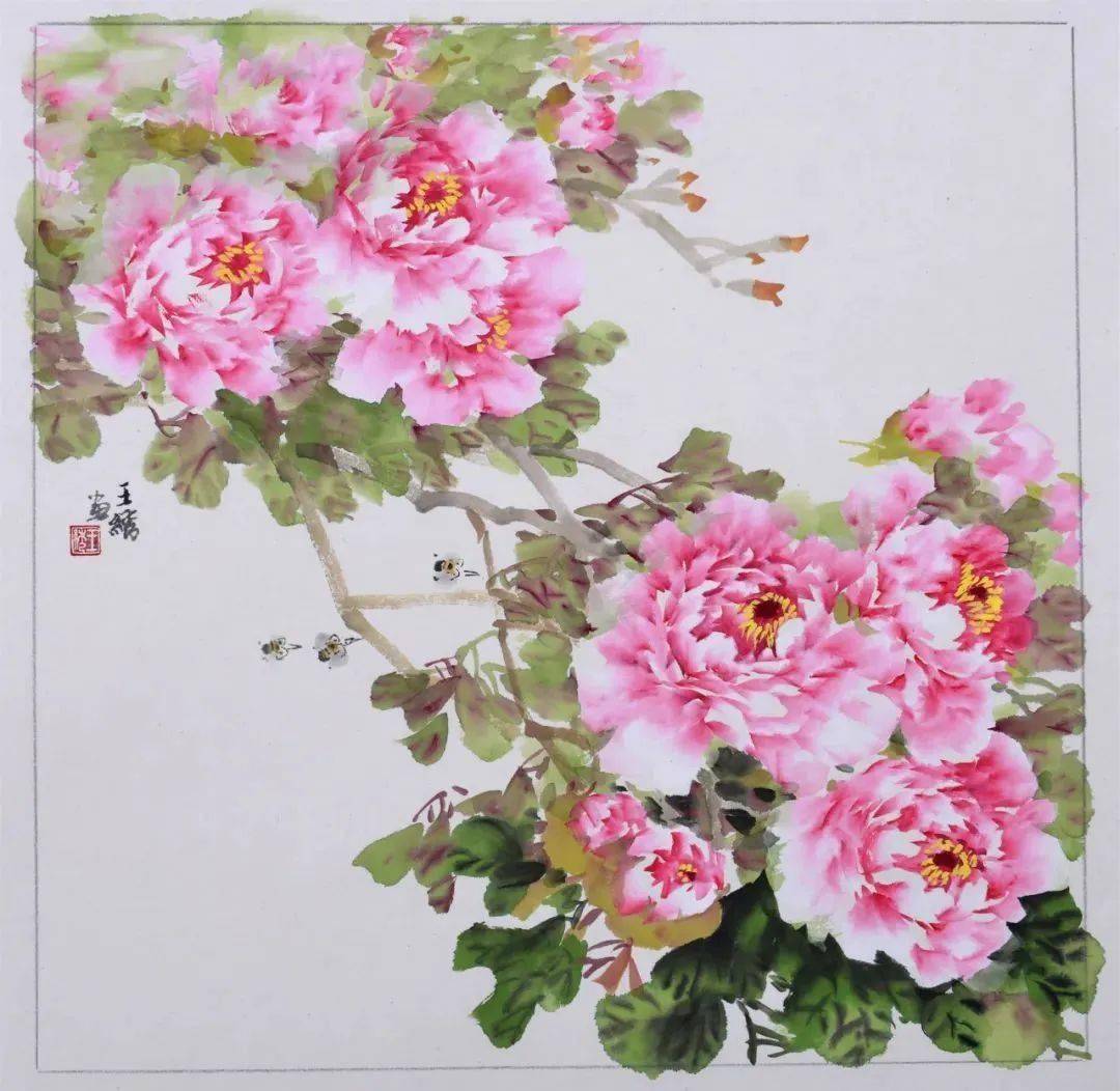 她笔下的牡丹名扬天下,每一朵都是那么的雍容华贵!