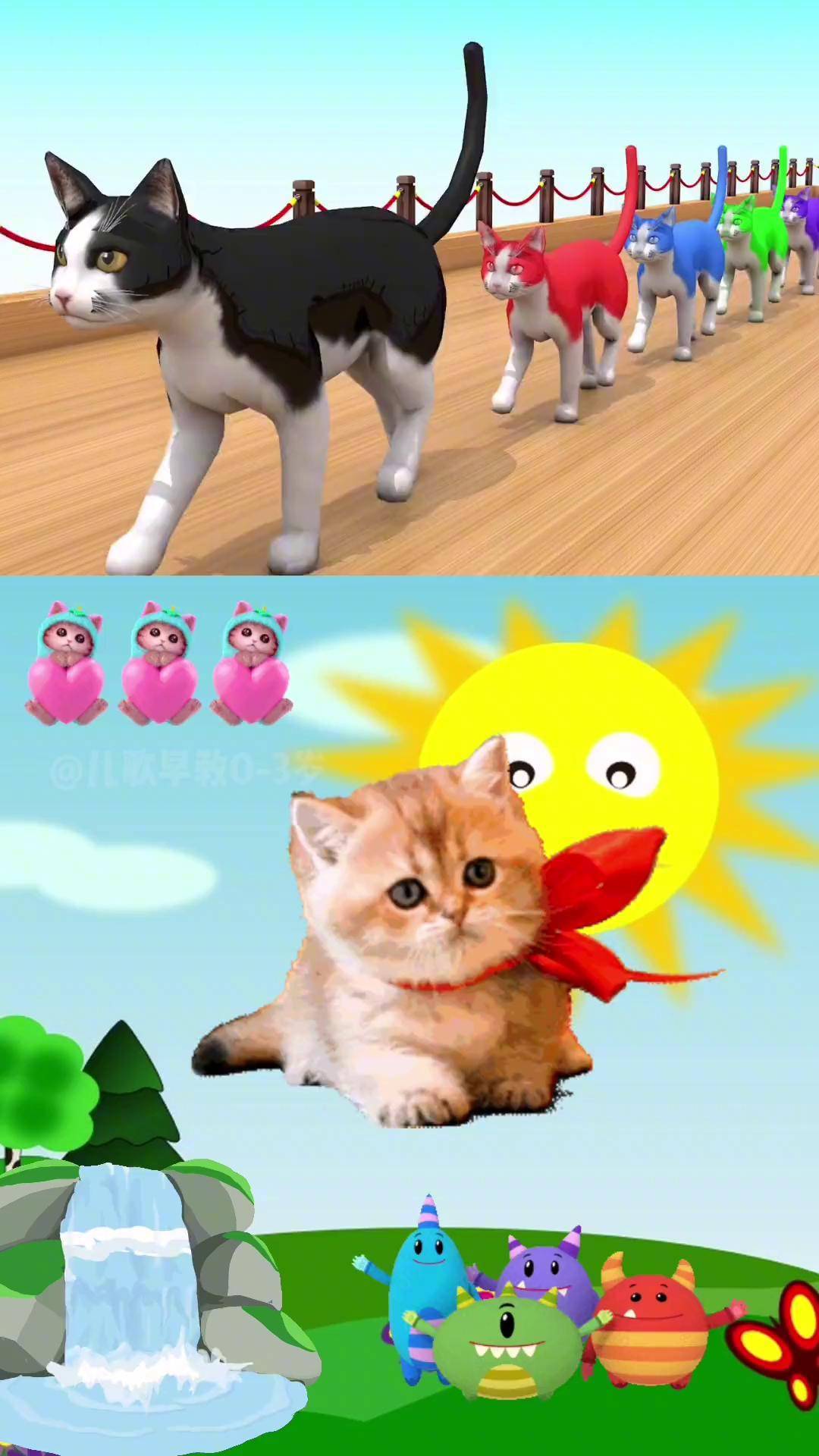 宝宝启蒙早教儿歌动画:小猫怎么叫,喵喵喵,小狗怎么叫,汪汪汪,小鸡