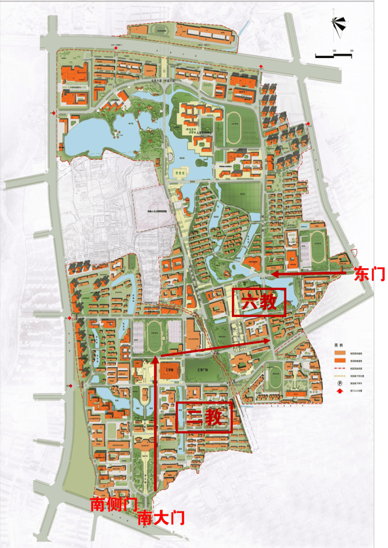 2.第六教学楼物品存放及考场入口示意图3.广西大学美食地图