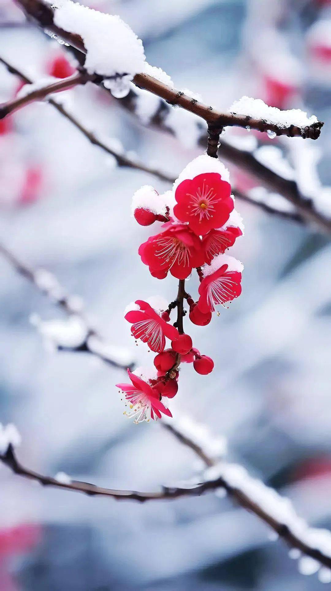 这组雪中红梅,太美了,养眼养心!