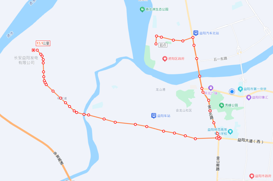 益阳公交车路线图图片