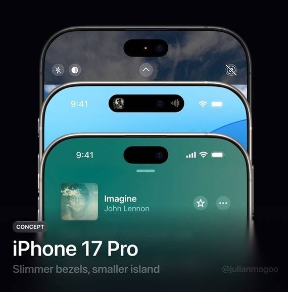 iPhone 17 Pro屏幕大改：灵动岛大幅缩小，设计向“充满魔力的玻璃”迈进