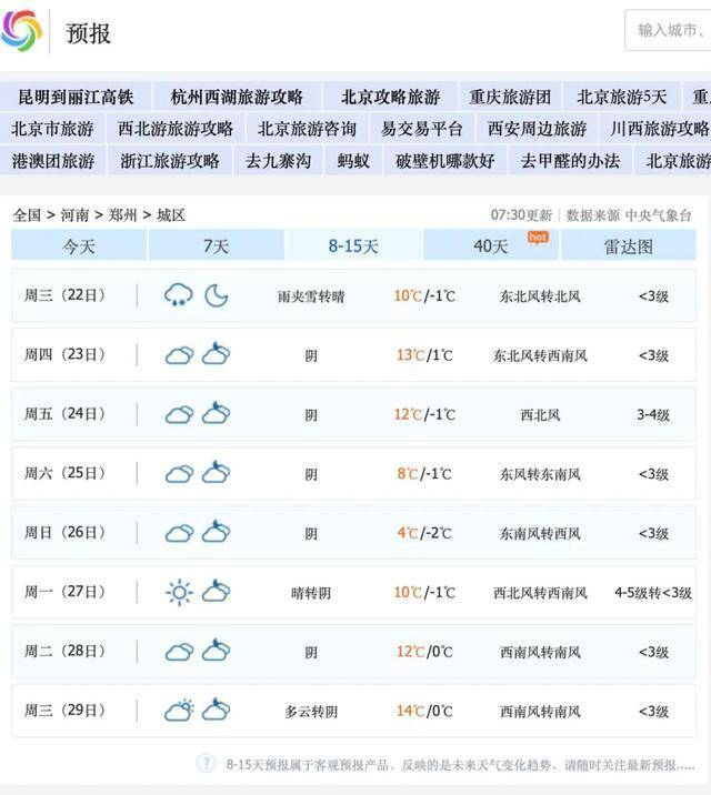 鄭州初雪要來了！春運期間，河南預計將出現(xiàn)2次雨雪天氣