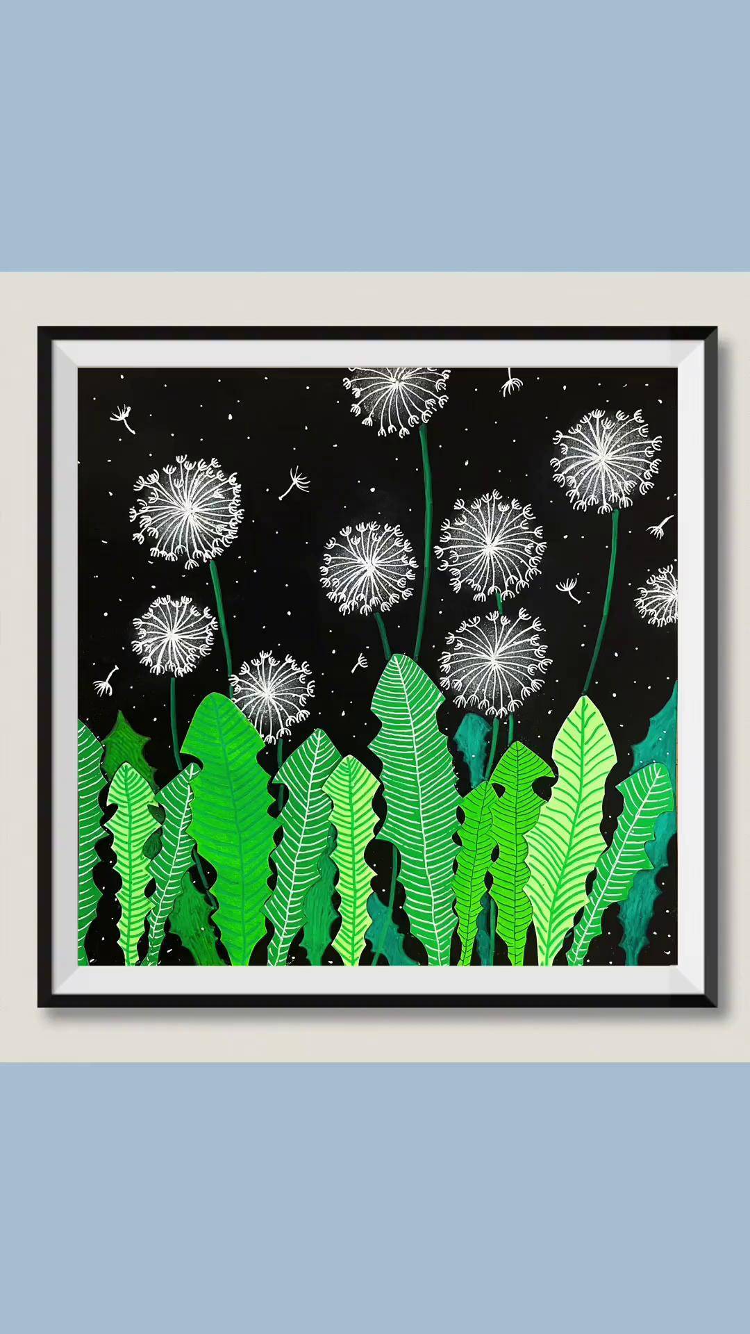 蒲公英,适合低年龄段小朋友.一起学画画 少儿美术 创意美术