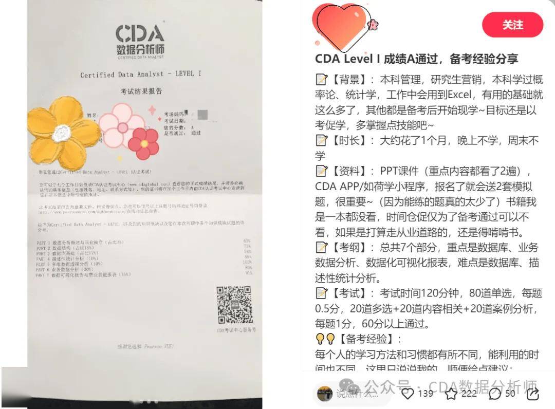 分享你的CDA备考经验，免费领取1999元好课_笔记_证书_教材