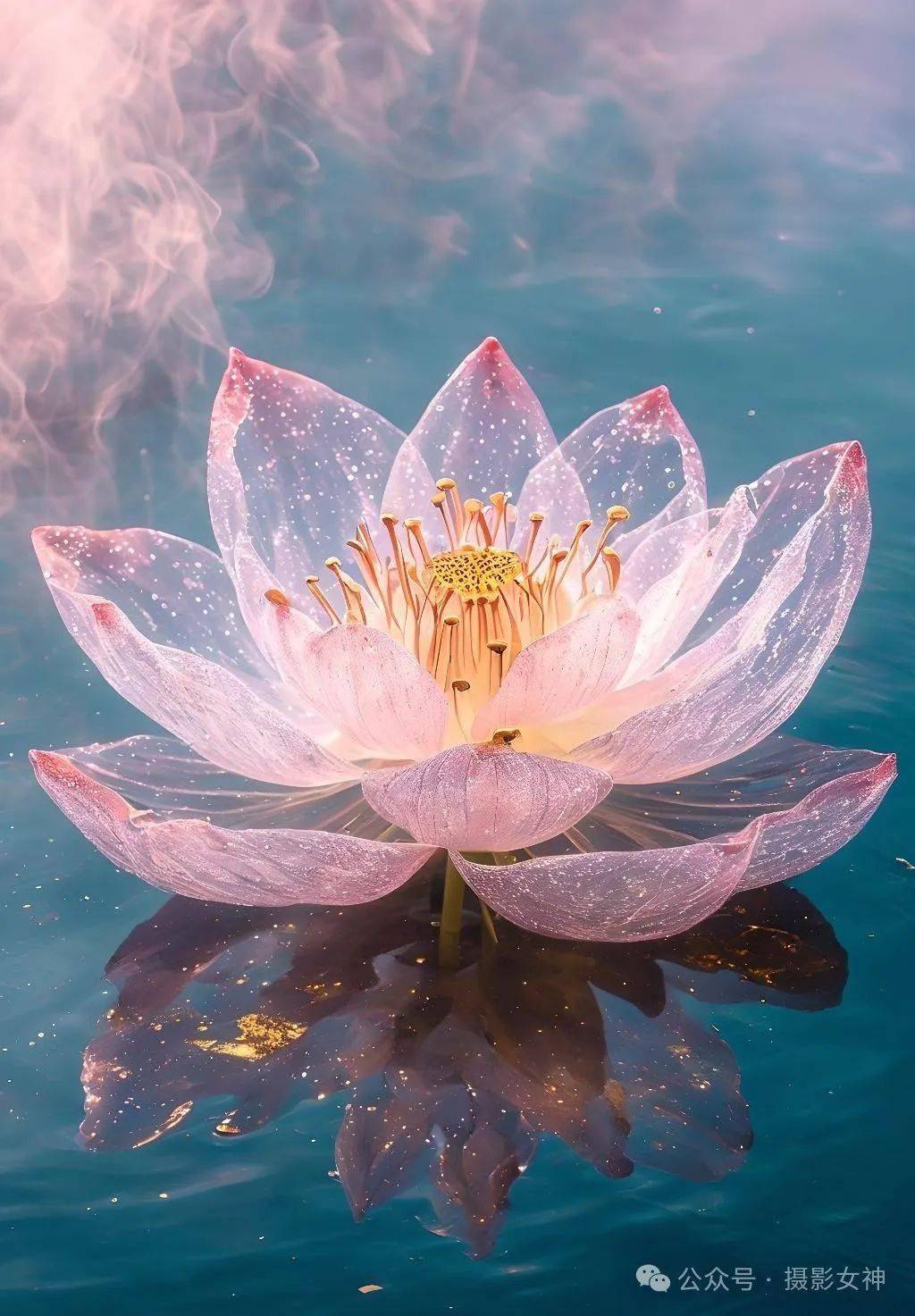 罕见的透明莲花,沁人心脾