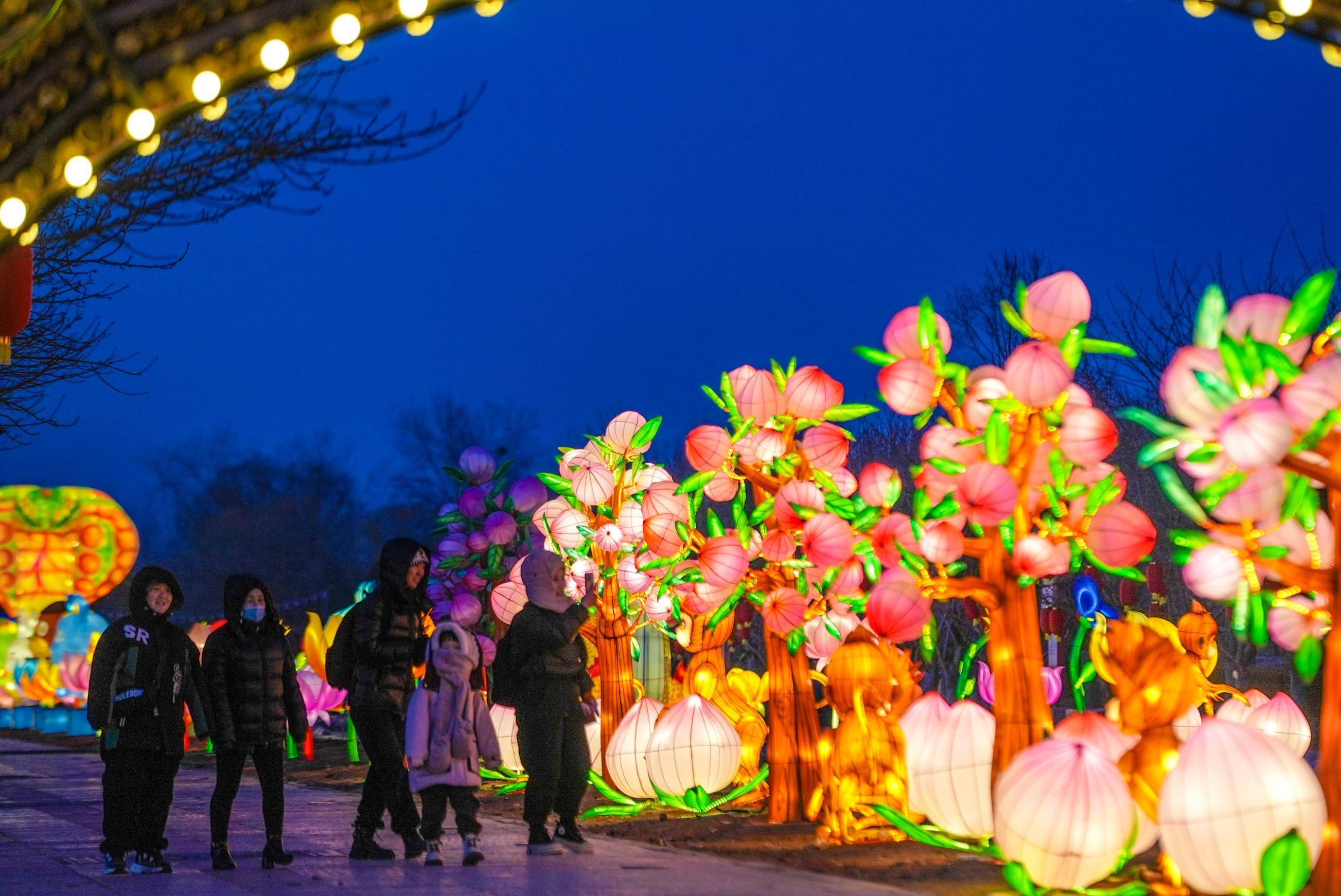 花灯,铁花,火壶点亮夜空,国际鲜花港花灯文化艺术节开幕