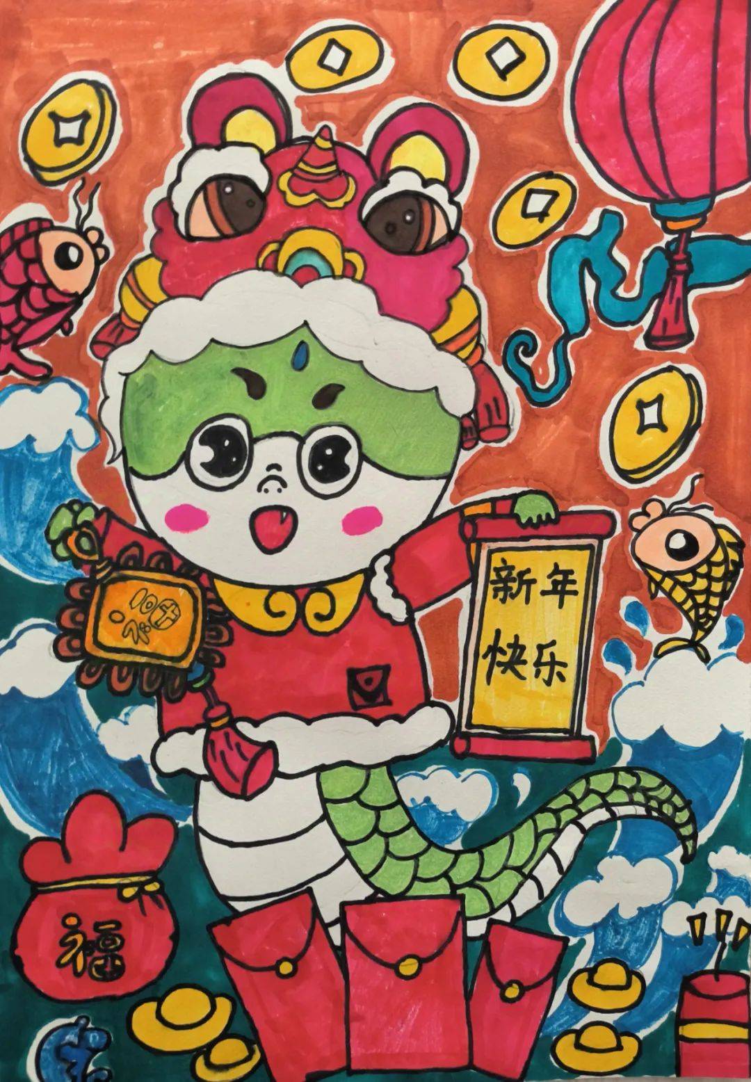 "春节"主题绘画