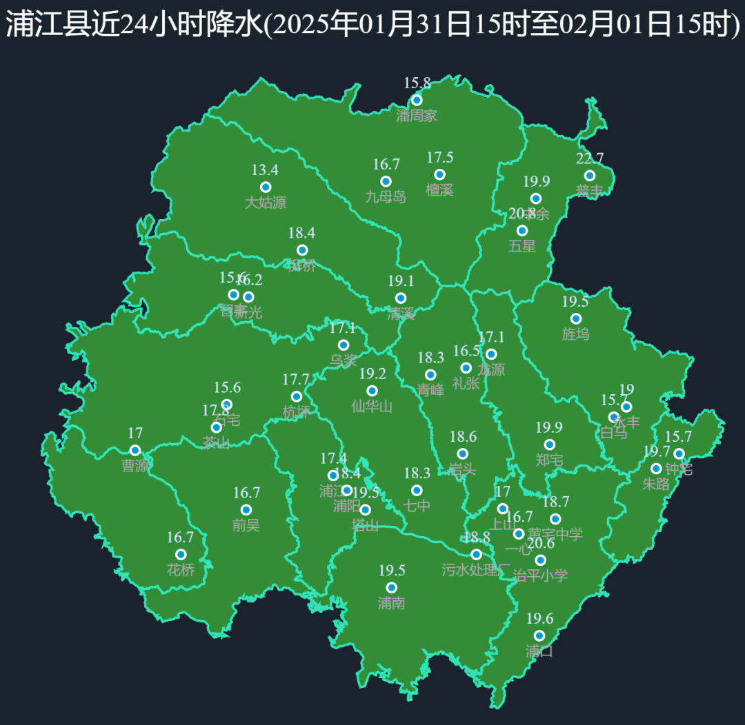 浙江省金华市浦江县天气