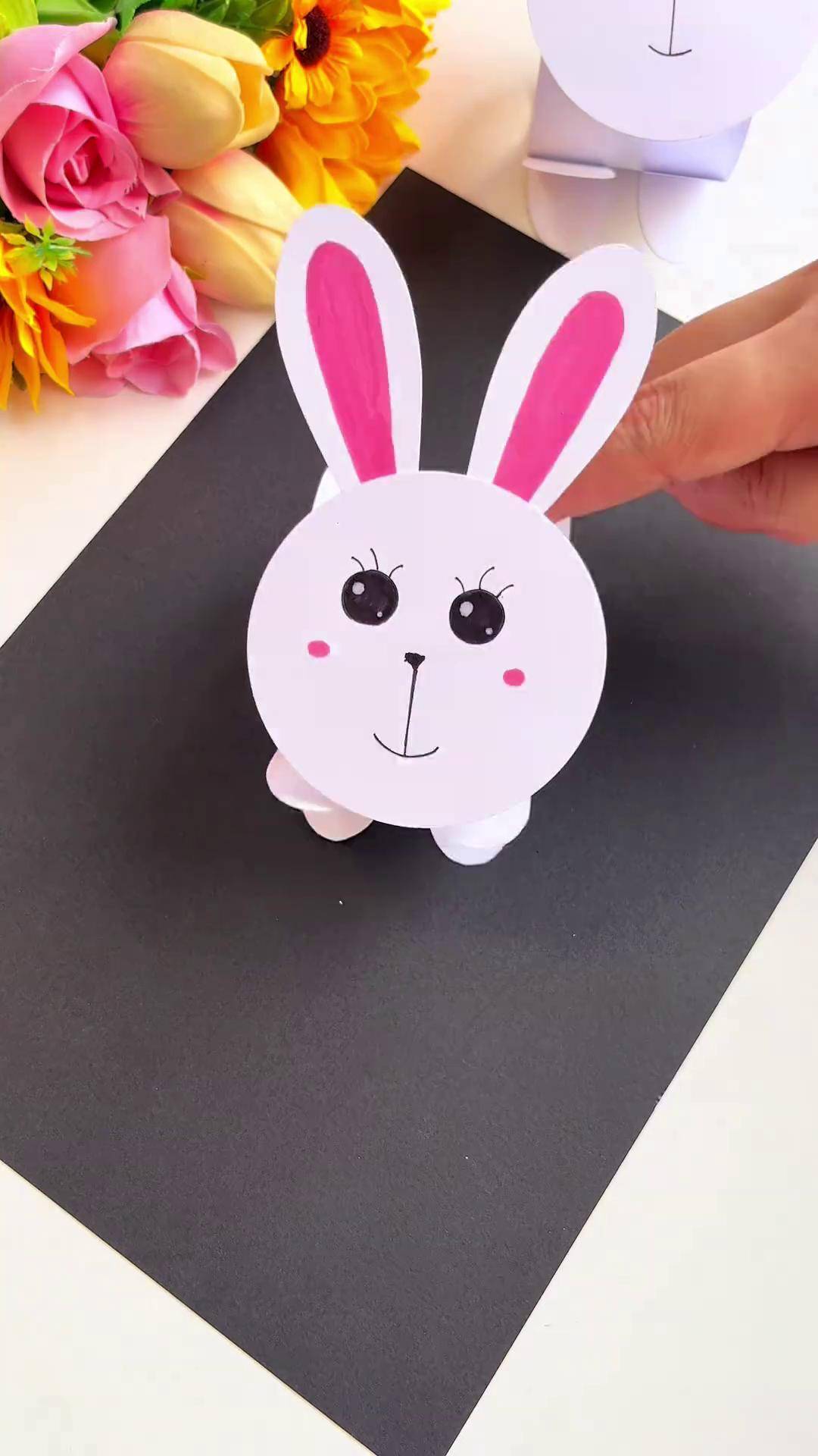 用纸来做个可爱的兔子吧幼儿园手工 中秋节手工 手工diy