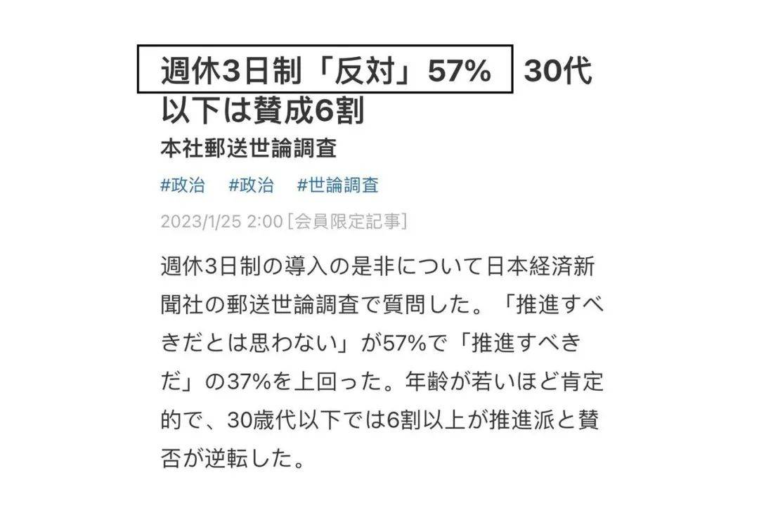 日本政府力推“上四休三”，却被打工人「拒绝」了