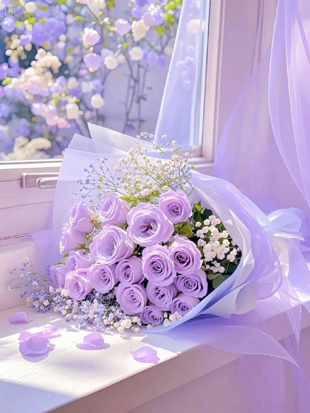 清新淡雅紫色花