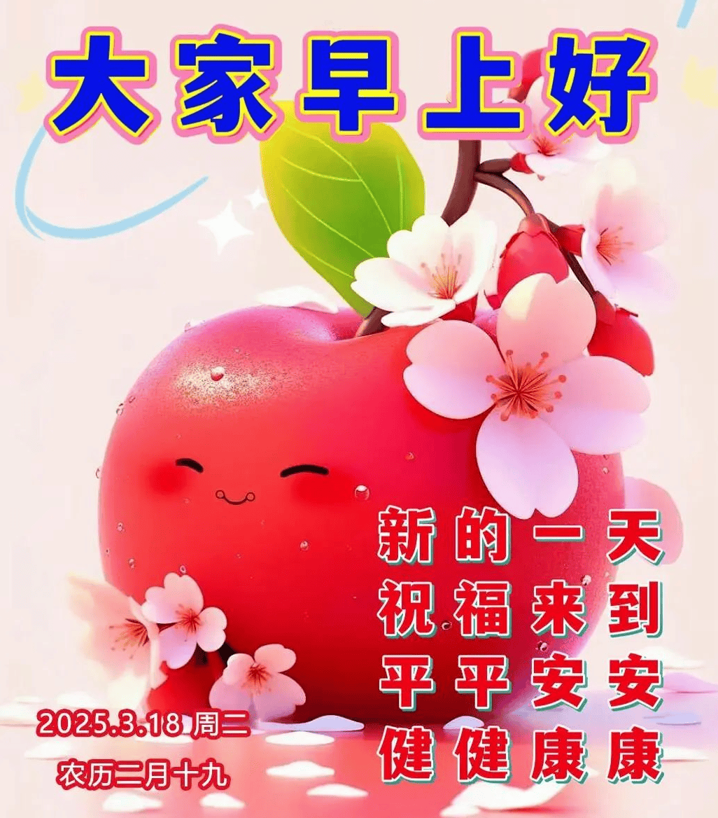 3月18早上好问候群友每天都有好心情记得多喝水保持微笑哦