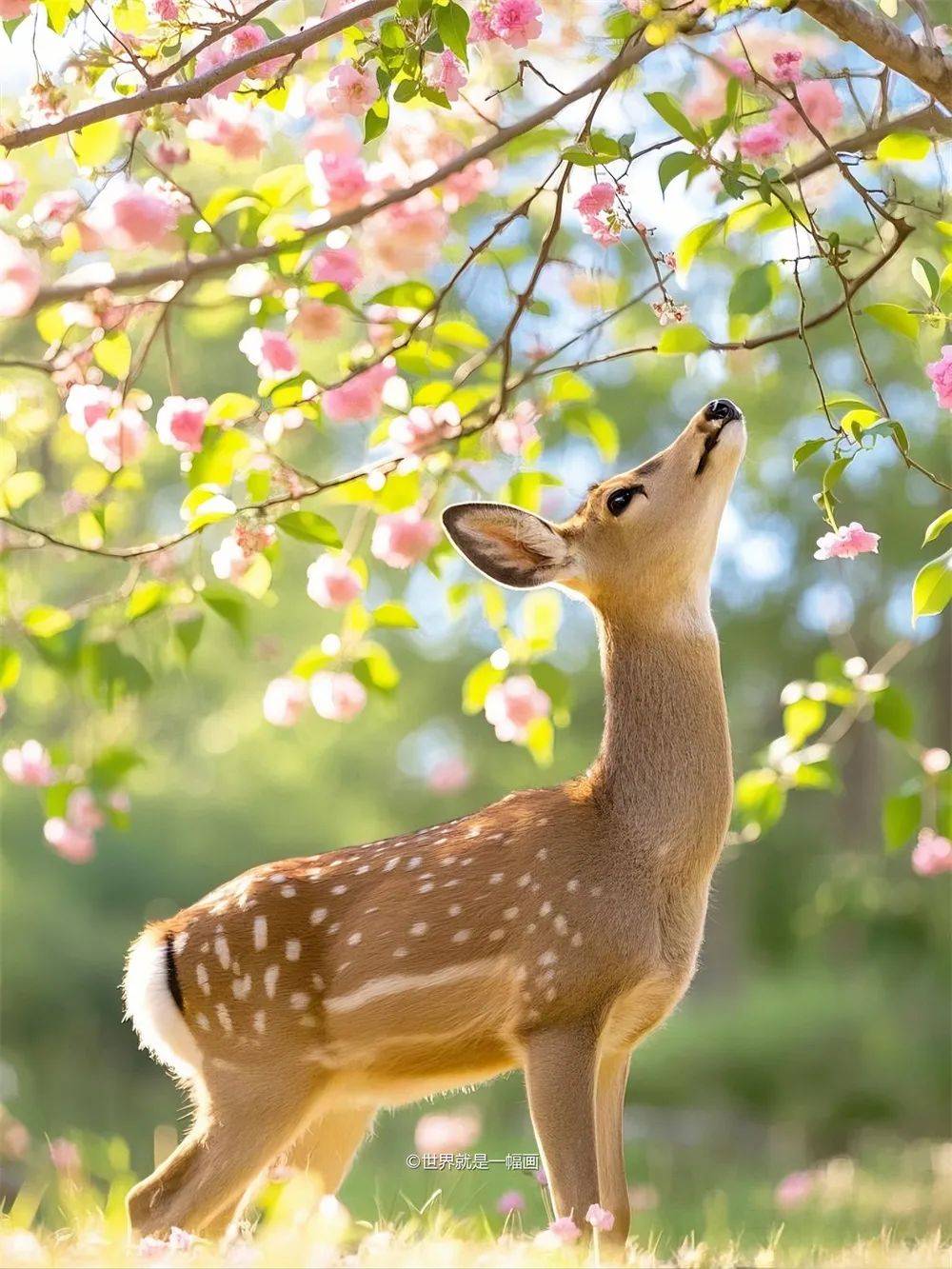 晨光里的梅花鹿
