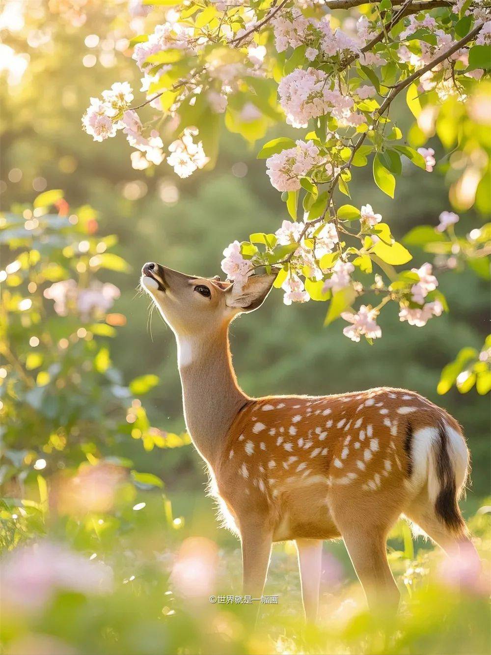 晨光里的梅花鹿
