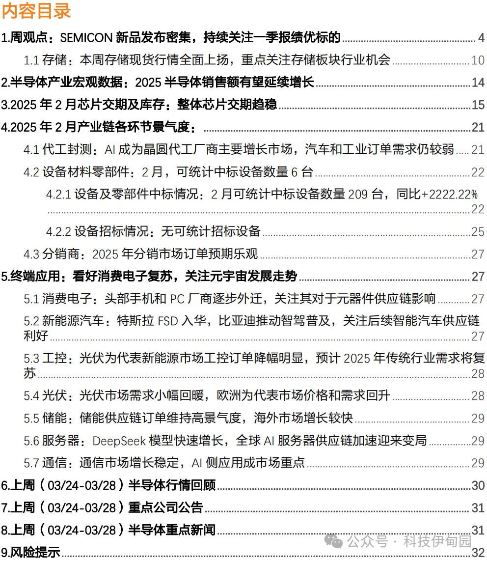 【半导体·周报】SEMICON新品发布密集,持续关注一季报绩优标的_设备_方面_趋势