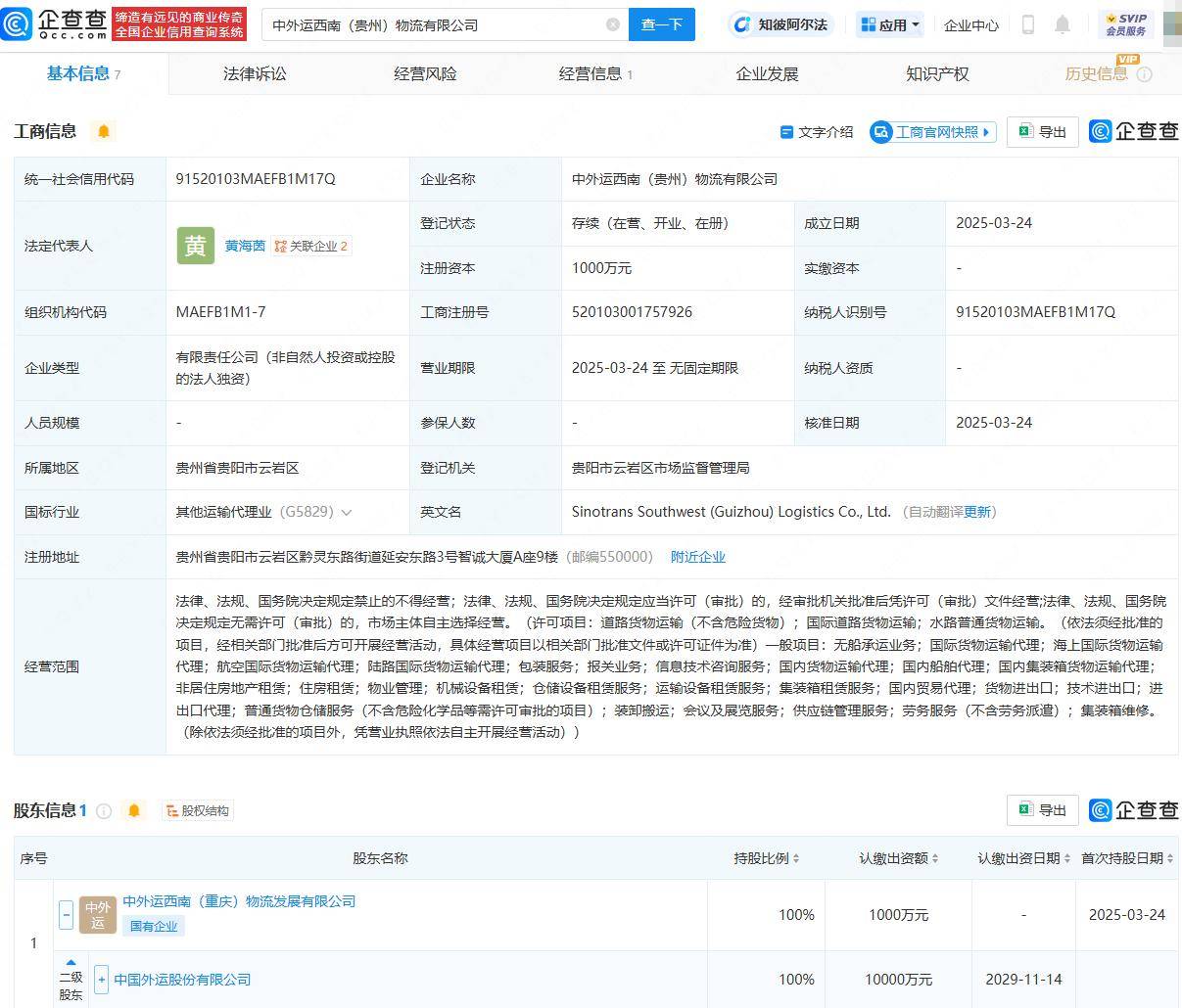 中国外运贵州新设物流公司，经营范围涵盖海陆空运输_搜狐网