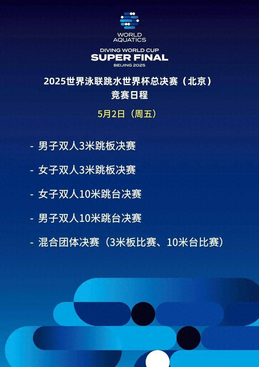 2025跳水世界杯总决赛：中国“梦之队”全主力出击，星光璀璨的北京之战