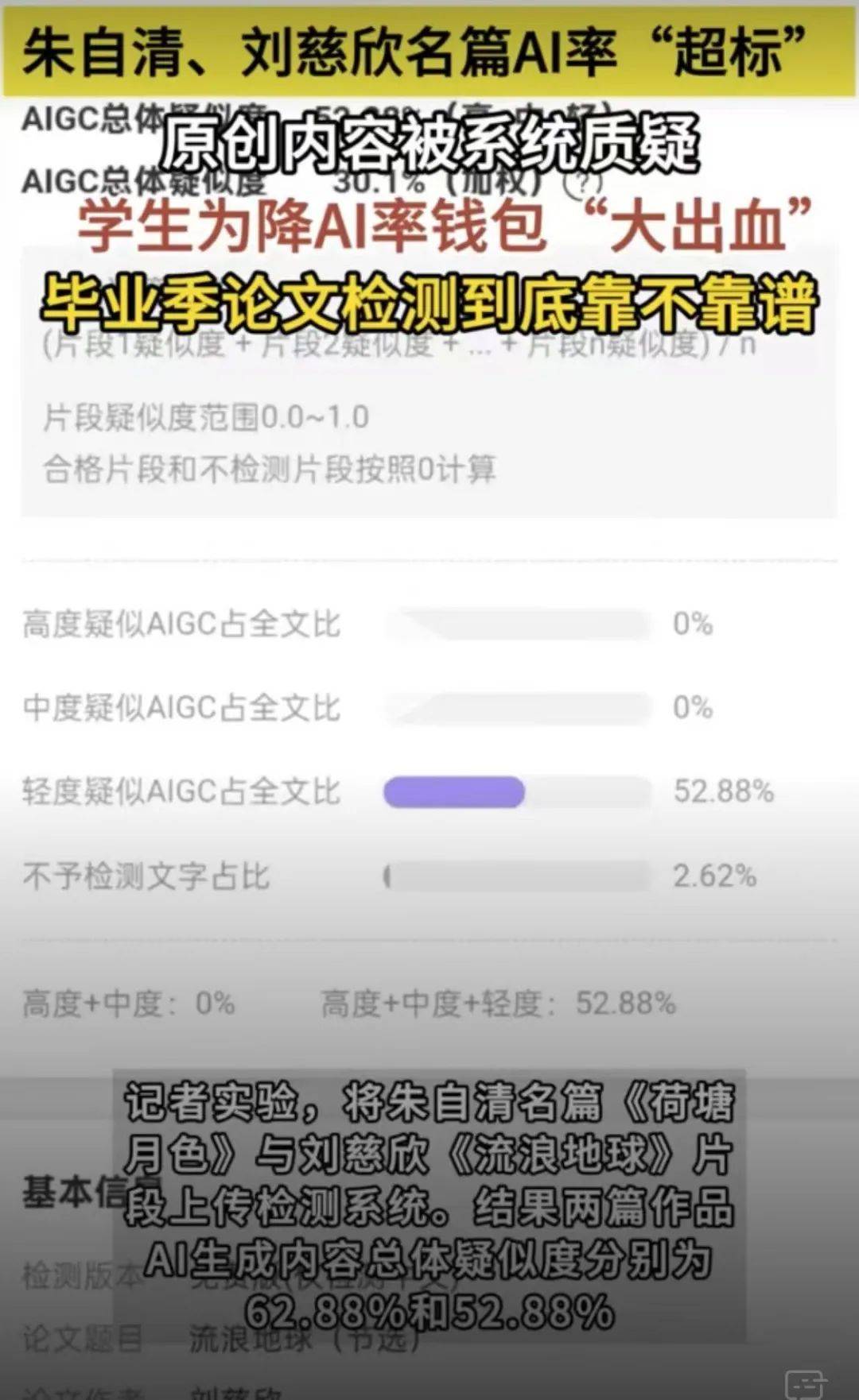 《荷塘月色》是AI写的？论文检测岂能闹笑话 | 新京报快评