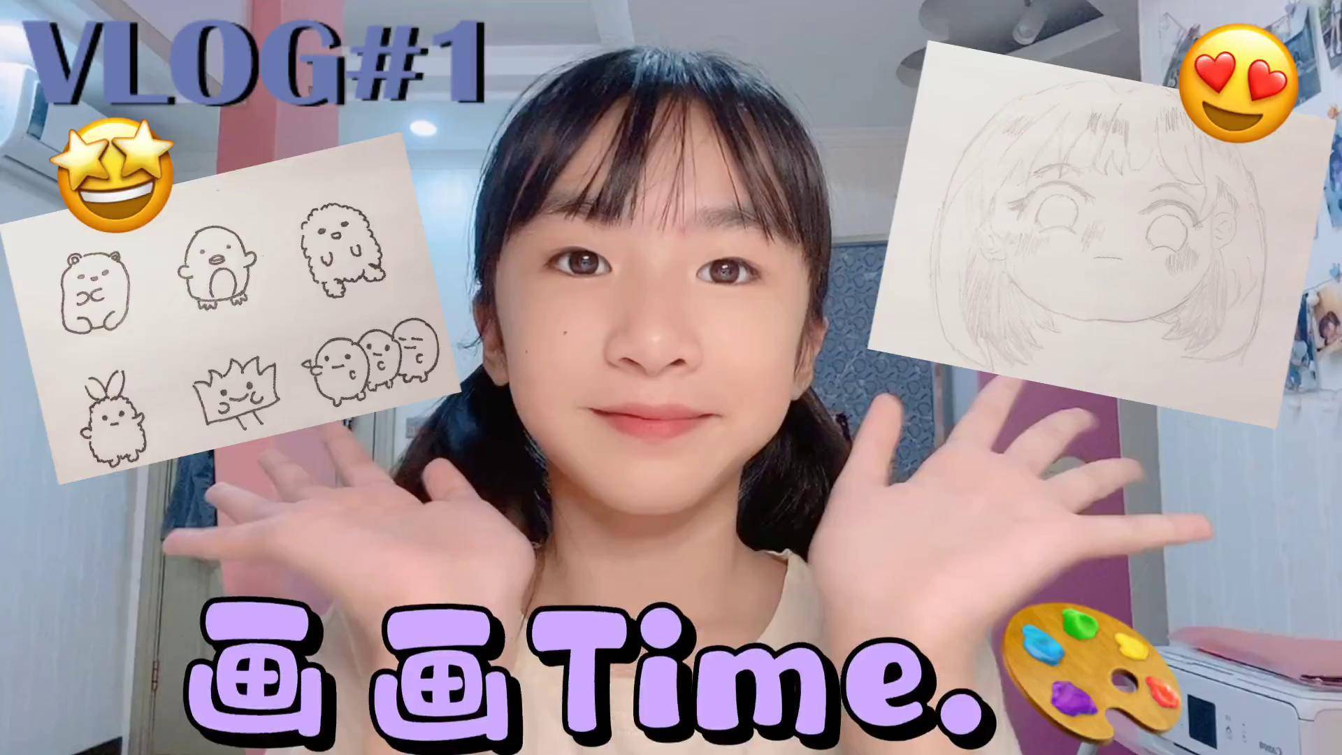 漩漩今日份画画time,角落生物跟漫画短发女孩 动漫 角落生物 画画