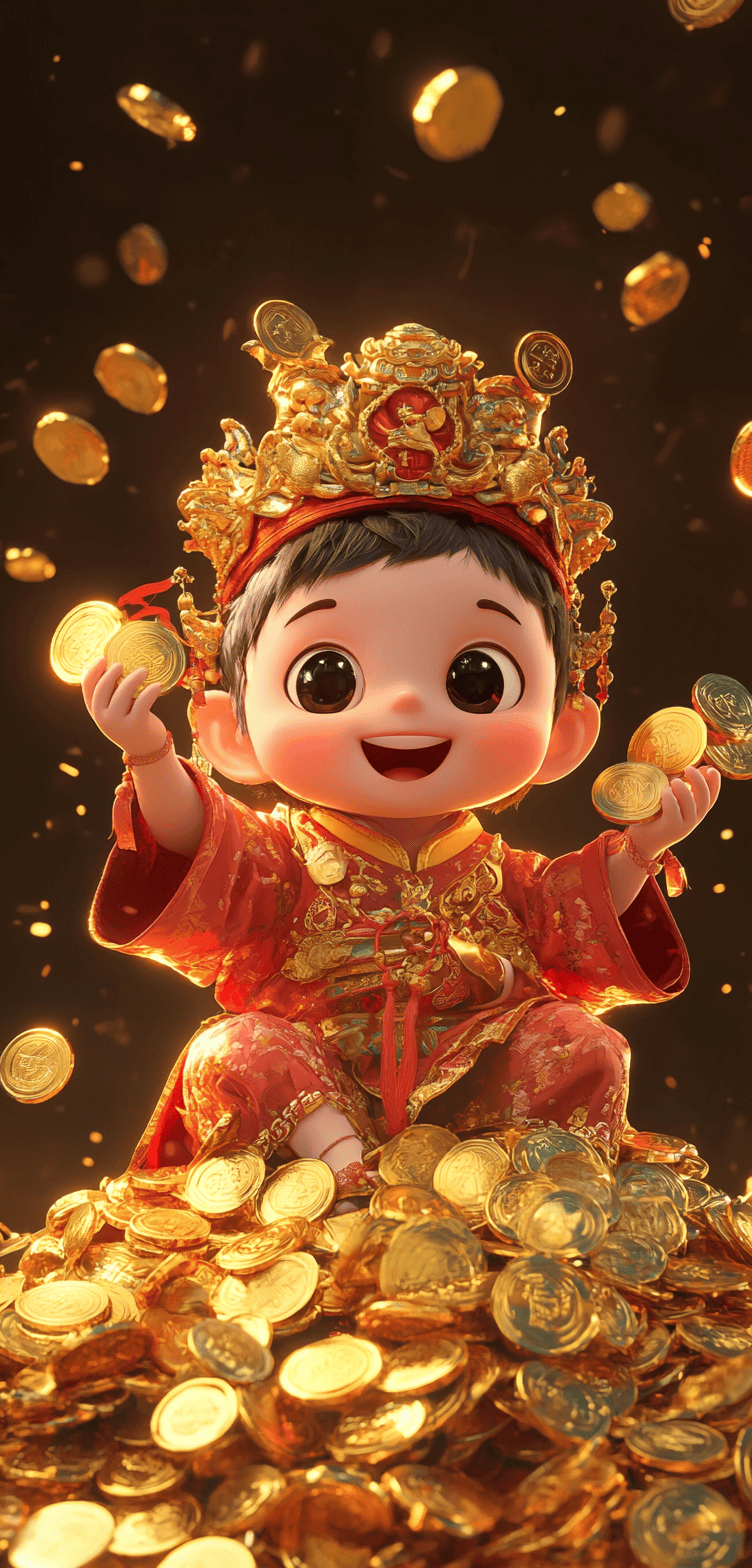 道系"小财神"来财手机壁纸聊天背景图