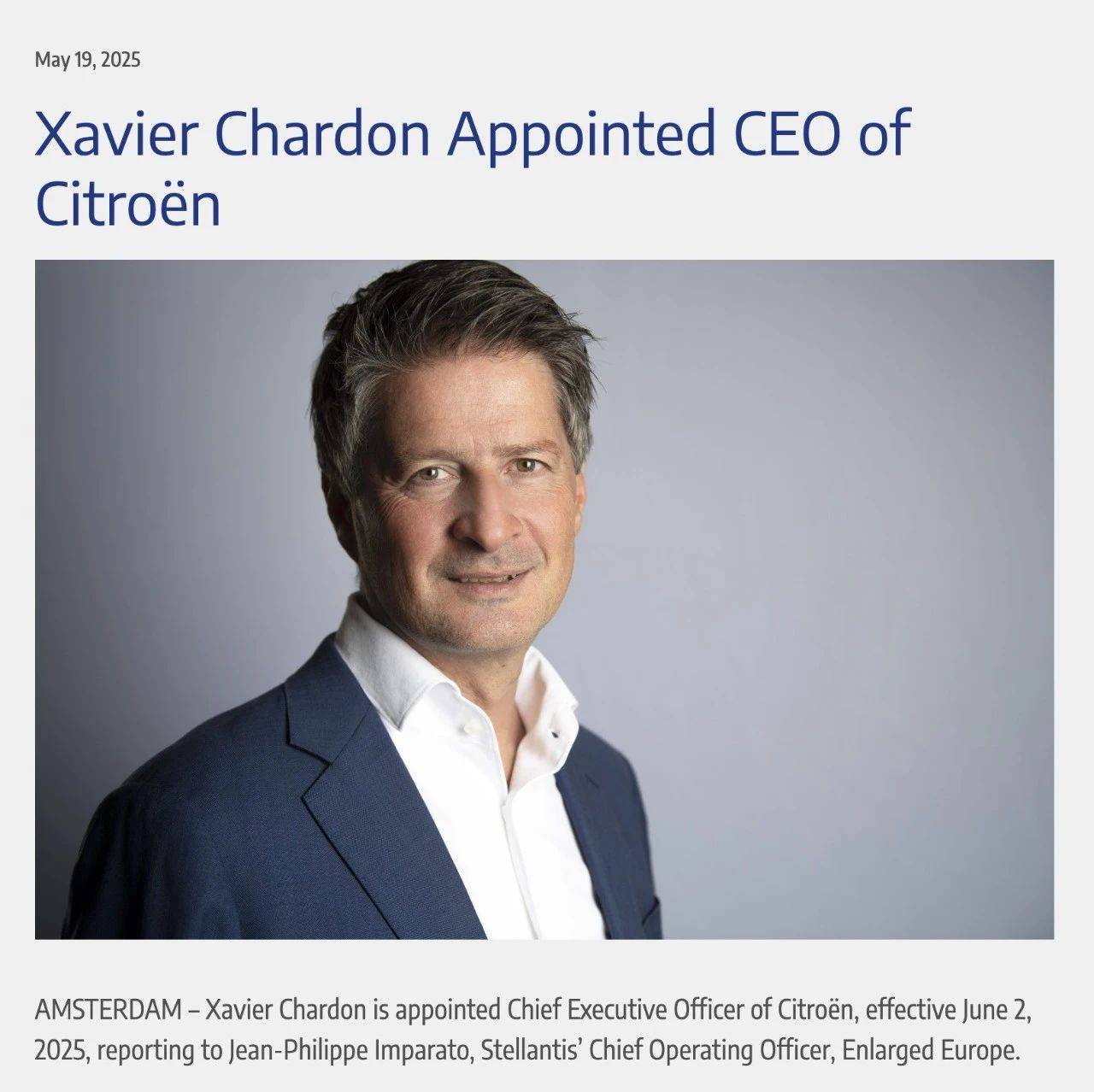 官宣！雪铁龙任命全球CEO
