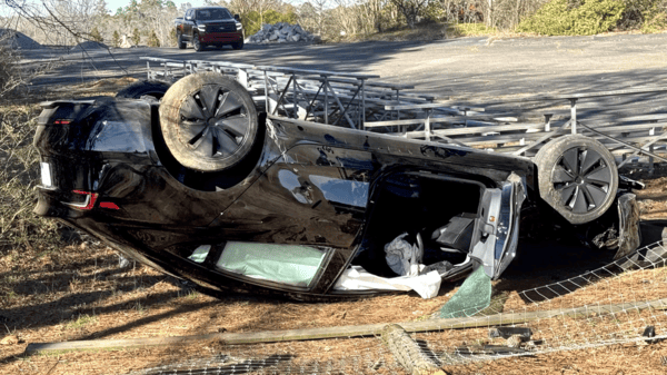 特斯拉FSD再曝问题 车辆直路突然偏离撞树翻车 车主吓懵