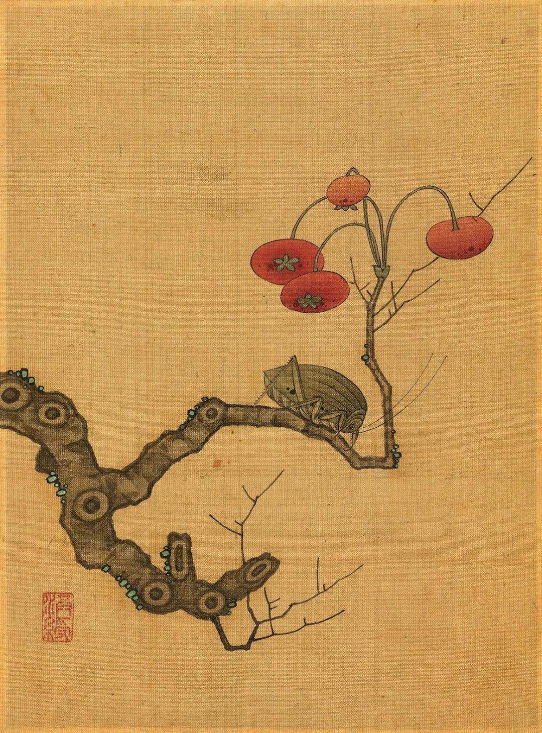 陈洪绶 【花鸟湖石草虫册】