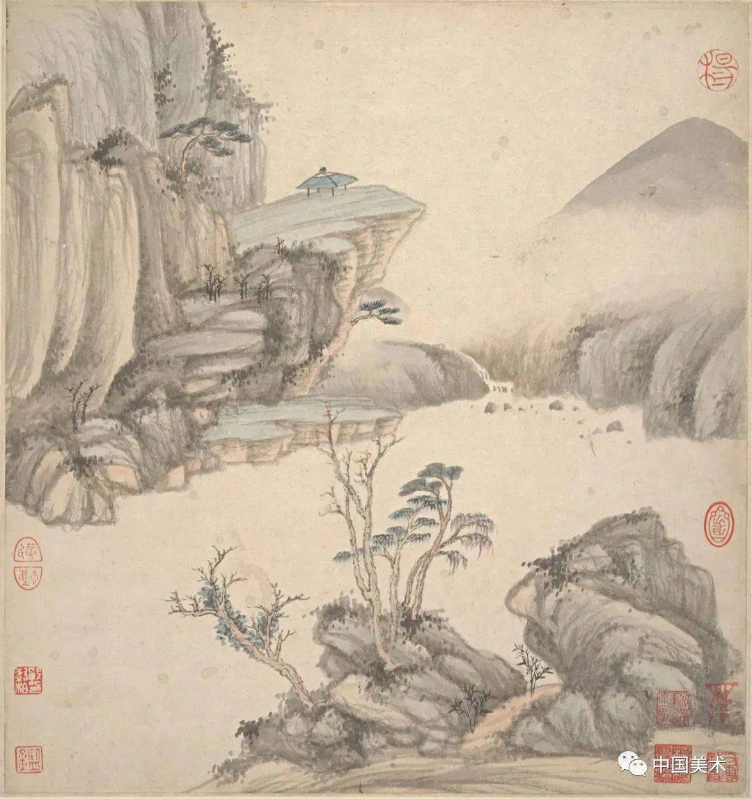 王翚出身绘画世家少时见赏于王鉴被收为弟子;后入王时敏门下得观摩
