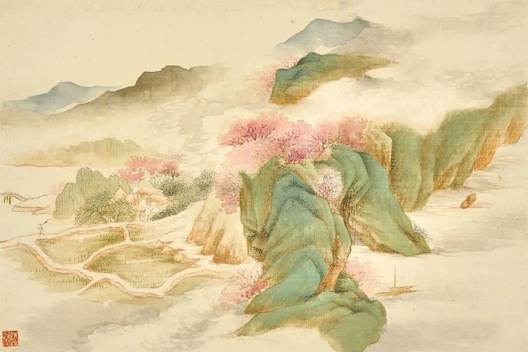 陆恢摹古山水册十二开，润泽雅致_廉夫_水墨_高克恭