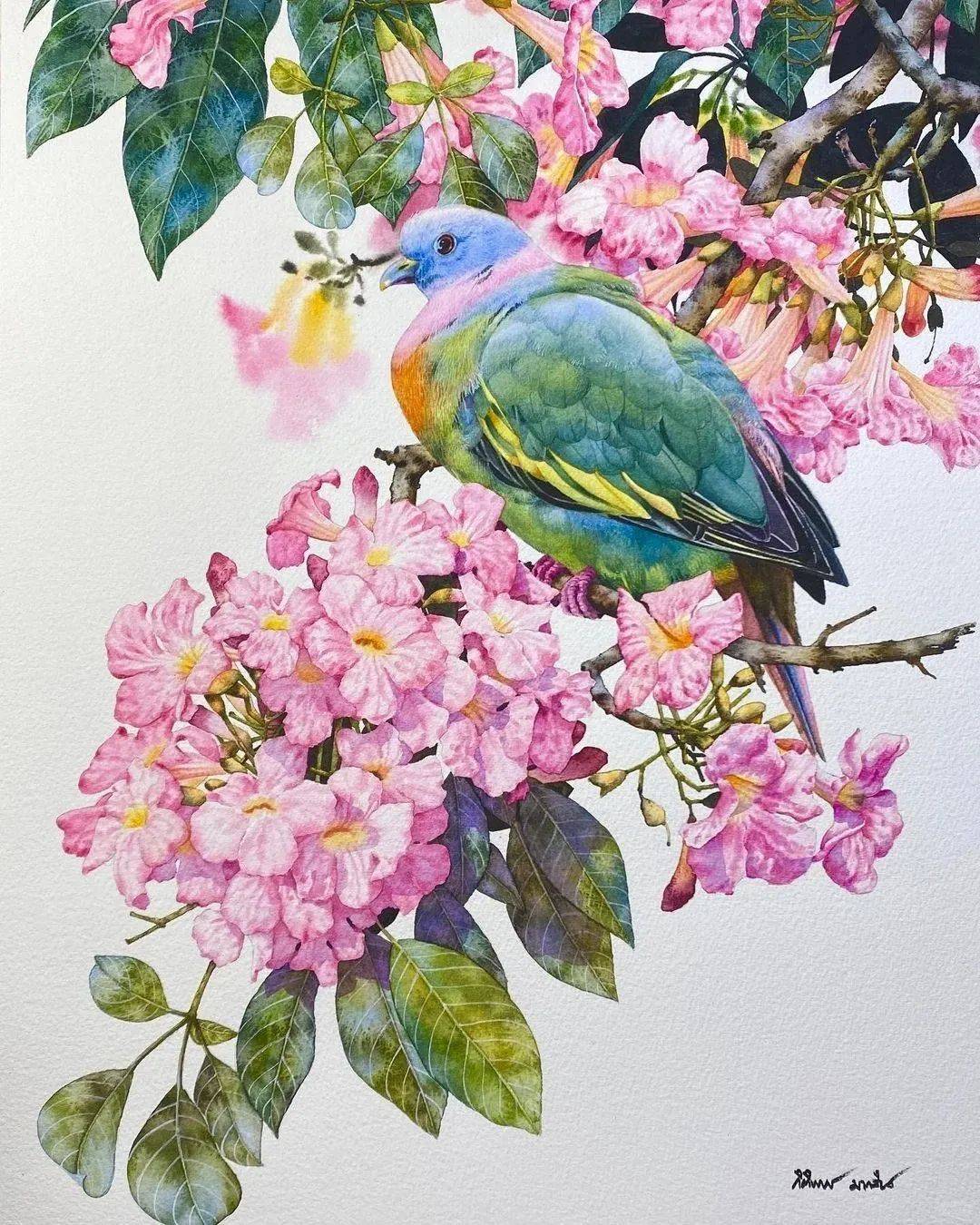 泰国水彩画家 kitipong ti作品,色彩穿透力非常高