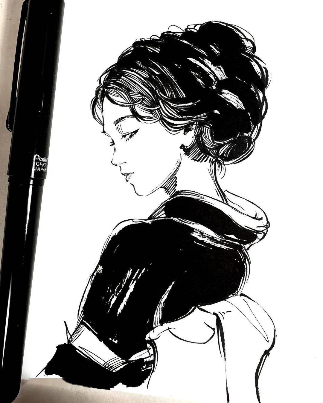 笔等在速写中线条的表现力尤为重要人物手绘多以线条为主在jonguon的