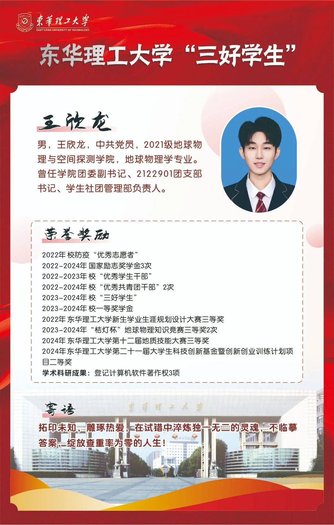 ”名单 （共974人）优秀典型事迹东华理工大学2023-2024学年“三好学生”代表