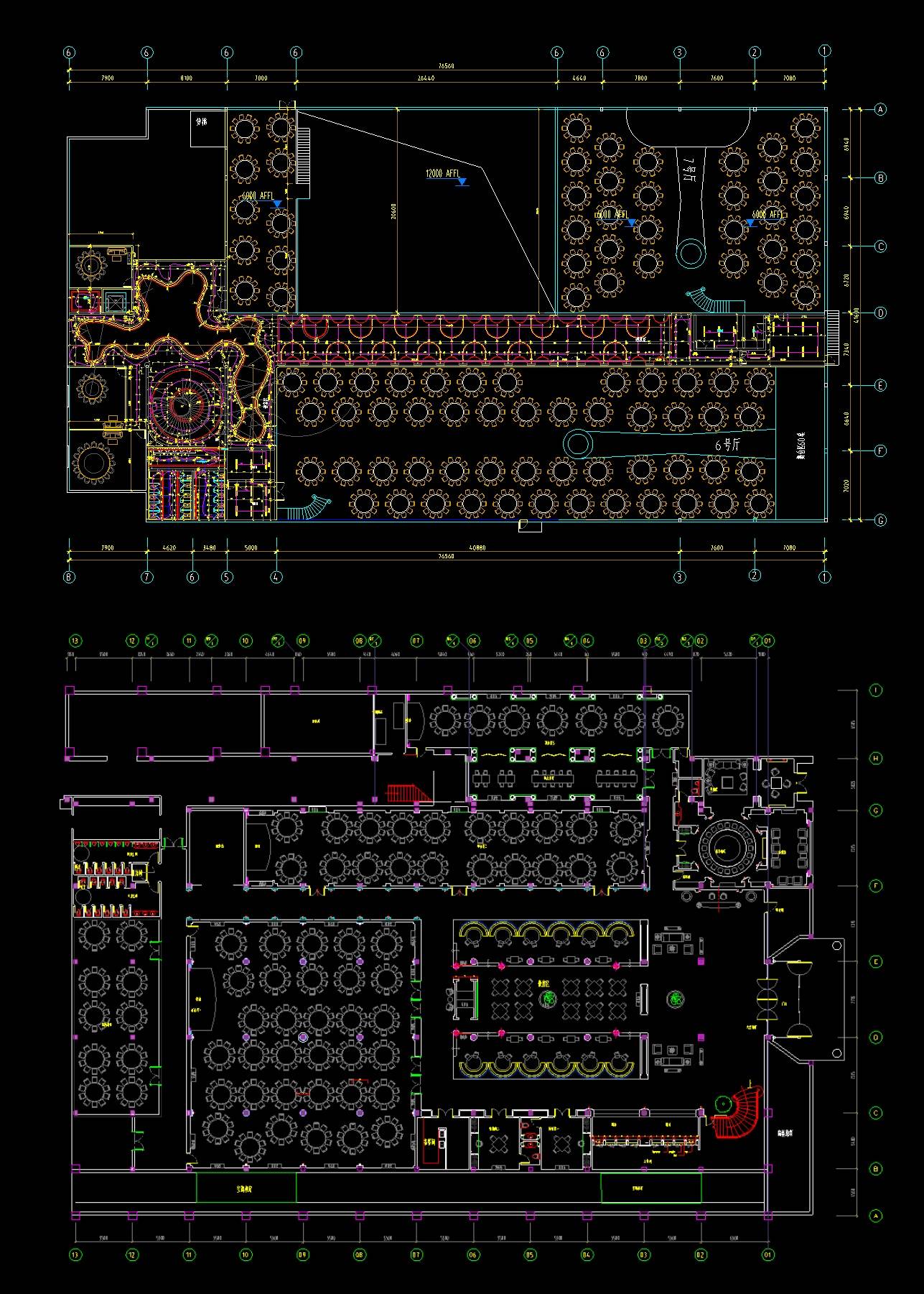 2025整理宴会厅cad平面图合集